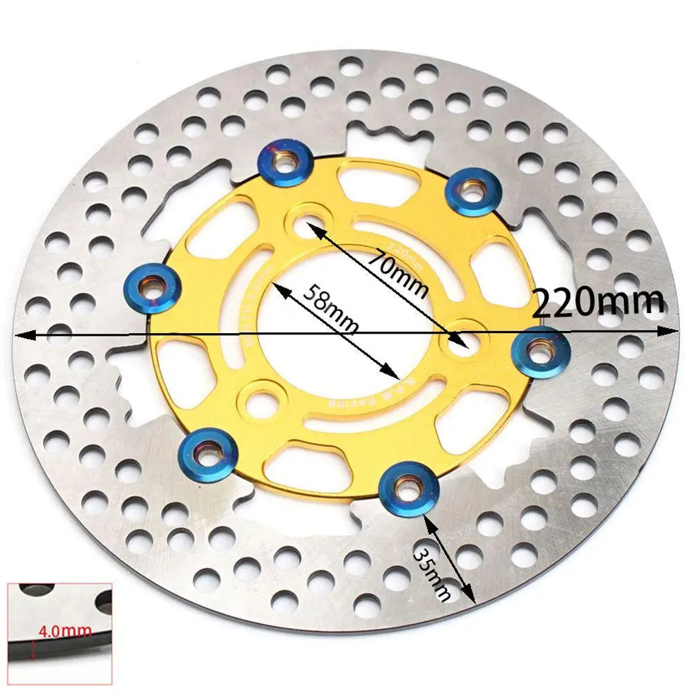 220mm RPM Motorcycle Brake Disc Floating Disk Rotor Brake Caliper Universal 3 Hole Front Rear Wheel For Yamaha Scooters Niu