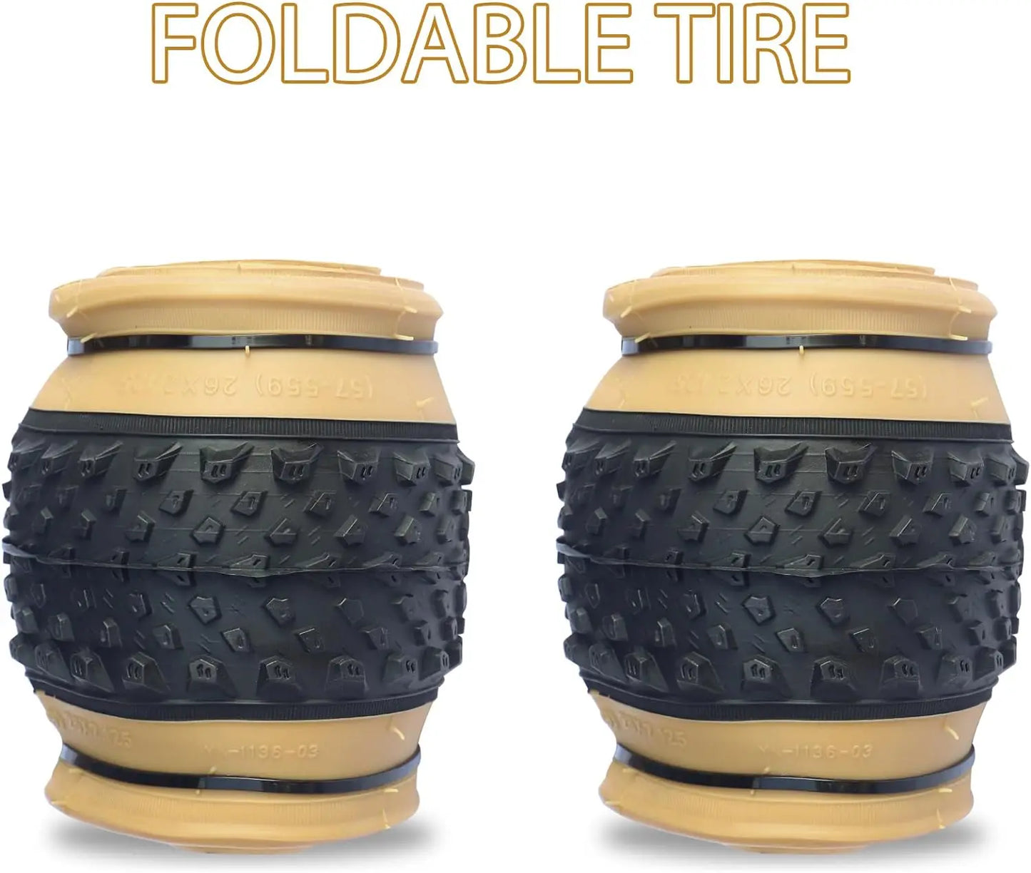 ZUKKA 1Pack Mountain Brown Side Bike Tire 20/24/26/27.5/29 Inch Strong Grip Bicycle Tire for MTB Mountain Bicycle Bike Tyre