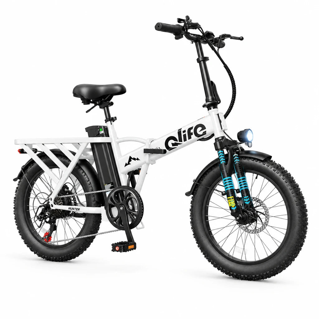 Qlife Hunter folding fat tire electric bike side view