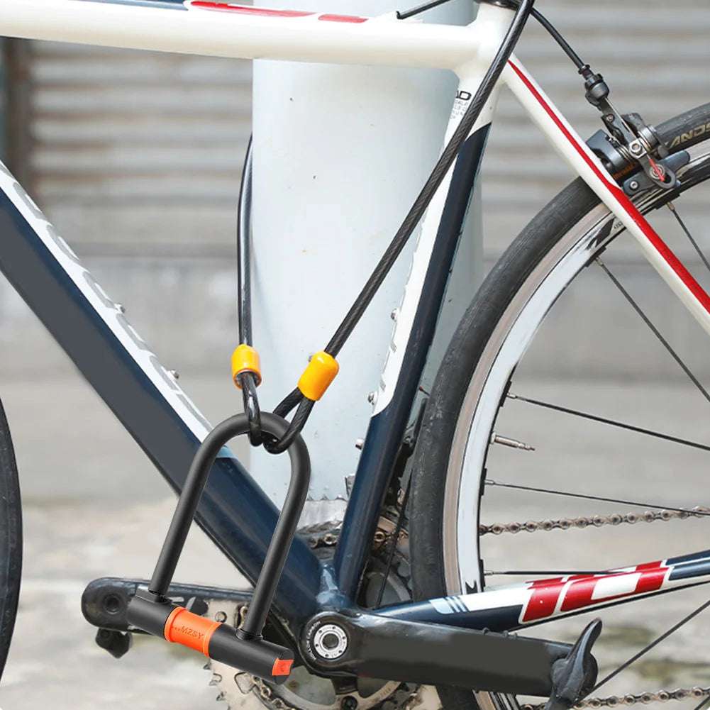 Bicycle U Lock Thickening Alloy Steel Security Bike Wheel Lock with 2 Keys Anti-theft Safety Cycling Lock MTB Road Bicycle Lock