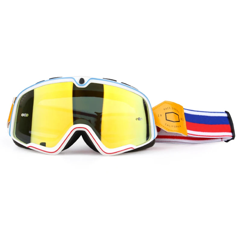 Retro Motorcycle Goggles Ski Glasses Sunglasses ATV Goggles Non-slip Belt AntiUV Cafe Racer Chopper Cycling Racing Free shipping