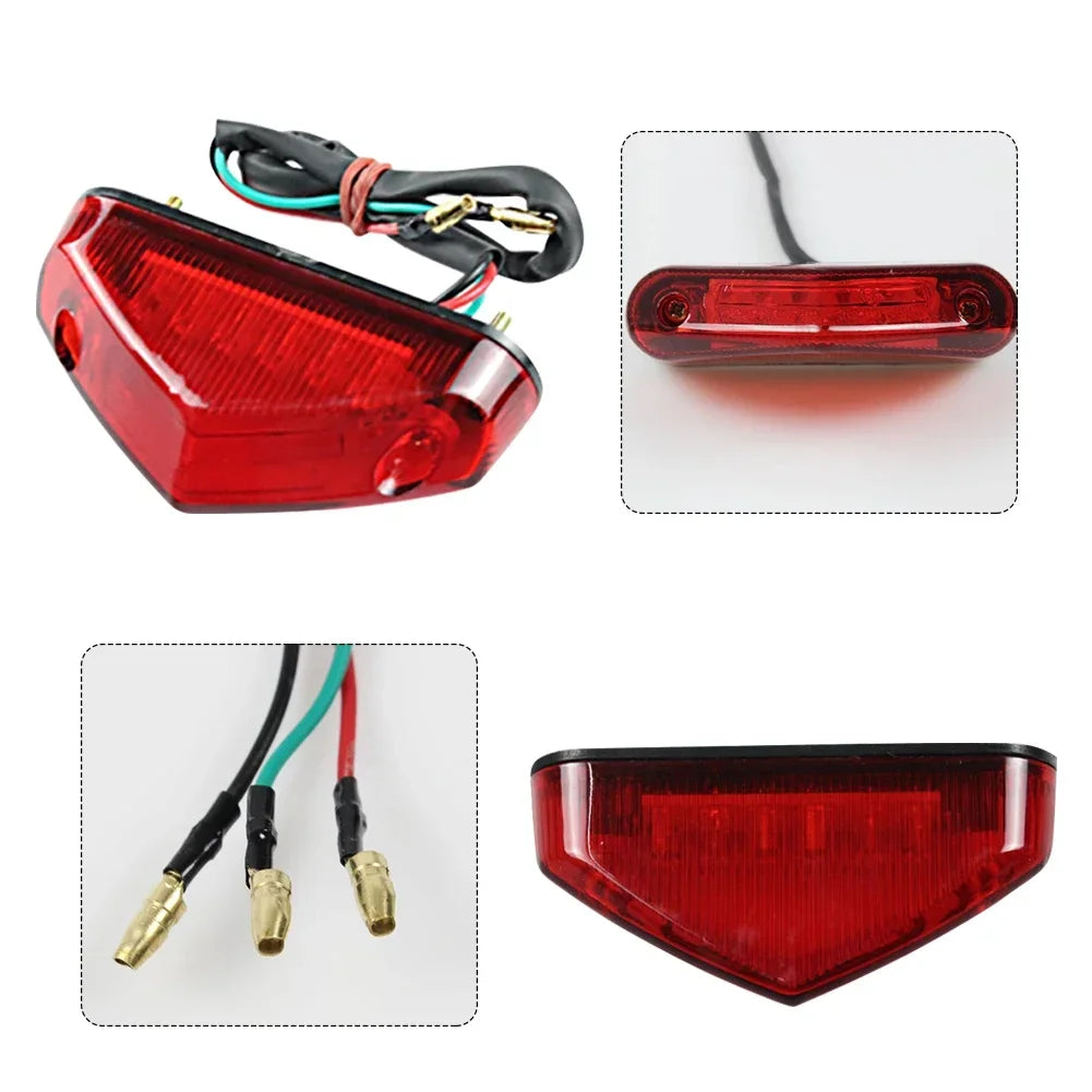 12V Motorcycle Tail Rear Light Lamp Taillight Motor Brake Stop Lights License Plate Light Moto Equipments Parts Access Universal