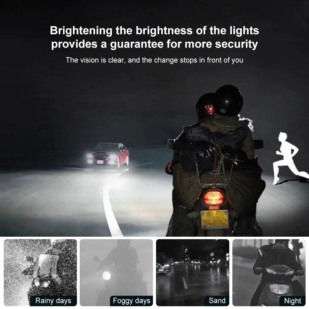 10000LM H4/H6 12V LED Motorcycle Headlight Bulb Moto Spotlights CSP Lens White Yellow Hi Lo Lamp Scooter Accessories Fog Lights