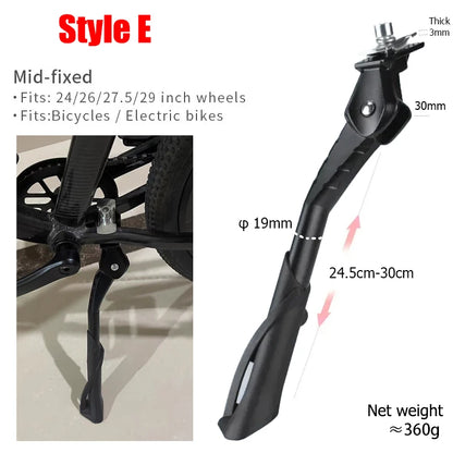 Bicycle Kickstand Bike Parking Rack Support Adjustable Side Kick Stand Foot Brace Bike Holder Footrest Cycling New Replace Parts