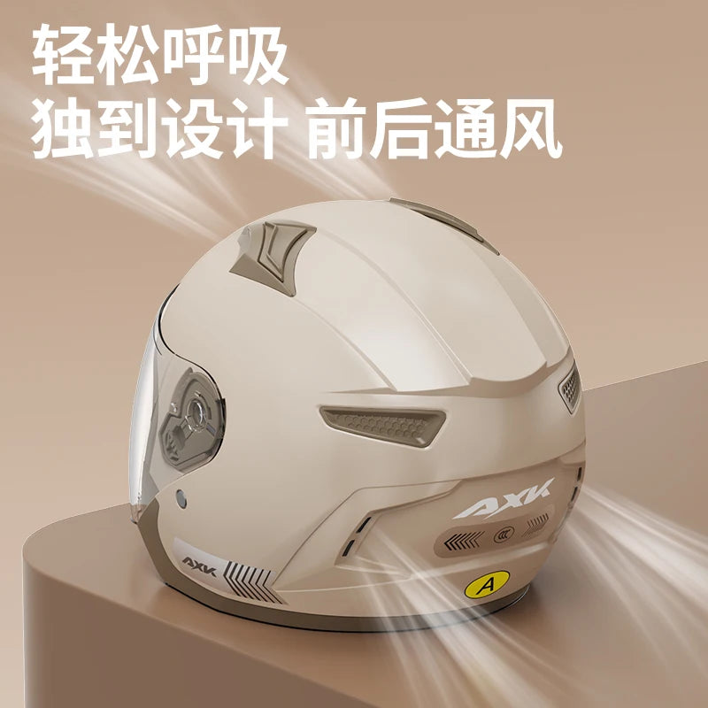 Electric Motorcycle Helmet Men'S Warm Winter Half Helmet Electric Scooter Man Women Four Season