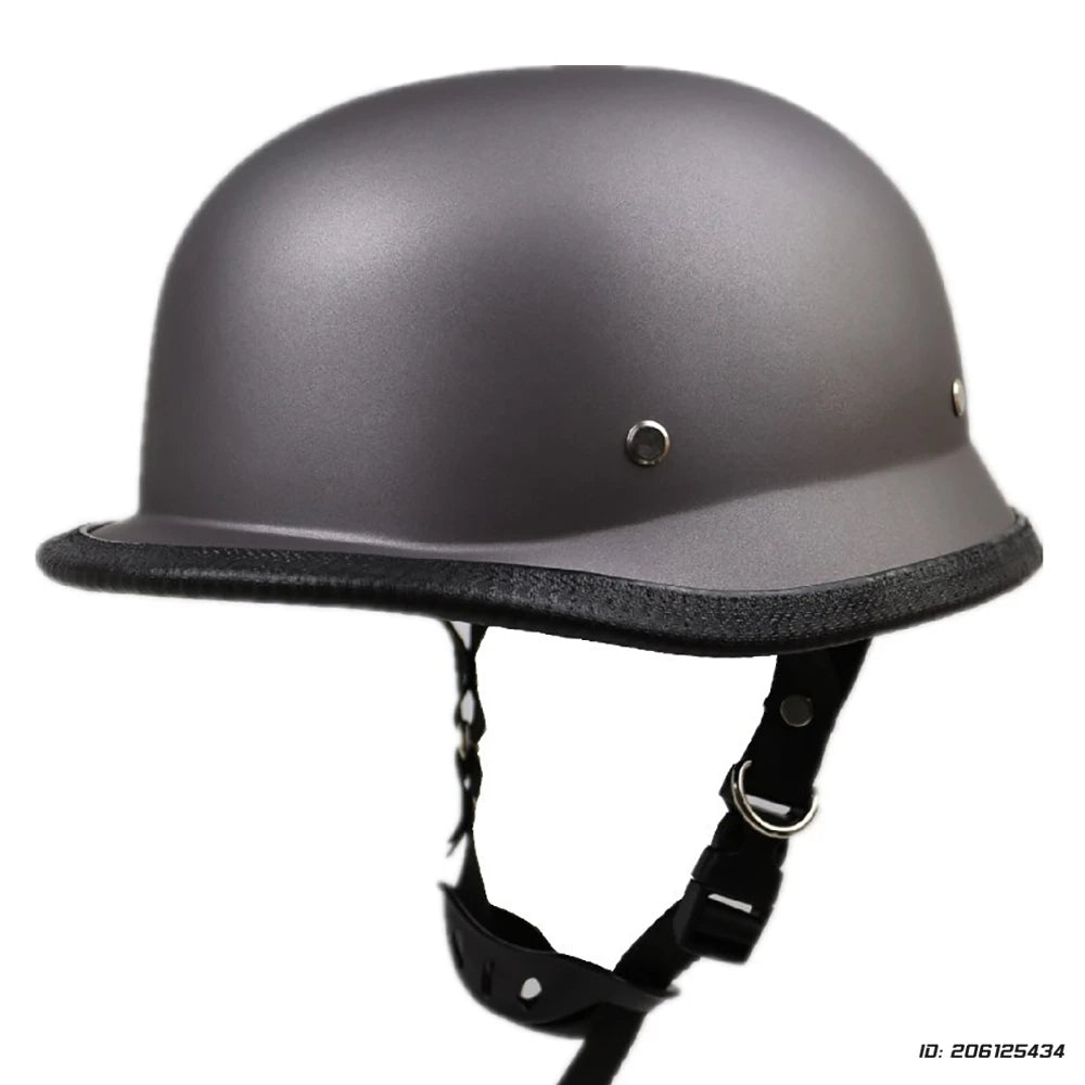 Helmet Motorcycle Leather Vintage Open Face Helmet Men Women Moto Half Helmet DOT Certification 307 Gray China