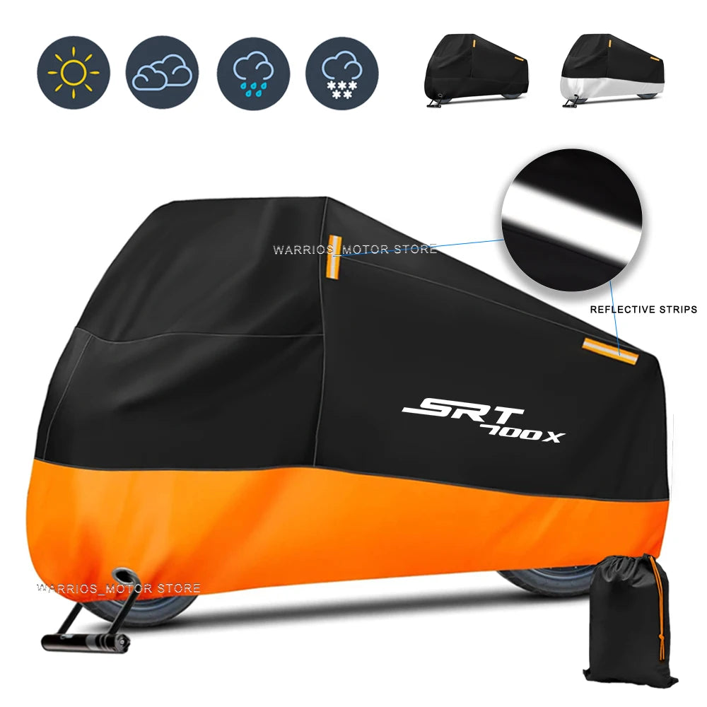 Motorcycle Cover Waterproof Outdoor Scooter UV Protector Dust Rain Cover For QJ Motor SRT 700 X 2024
