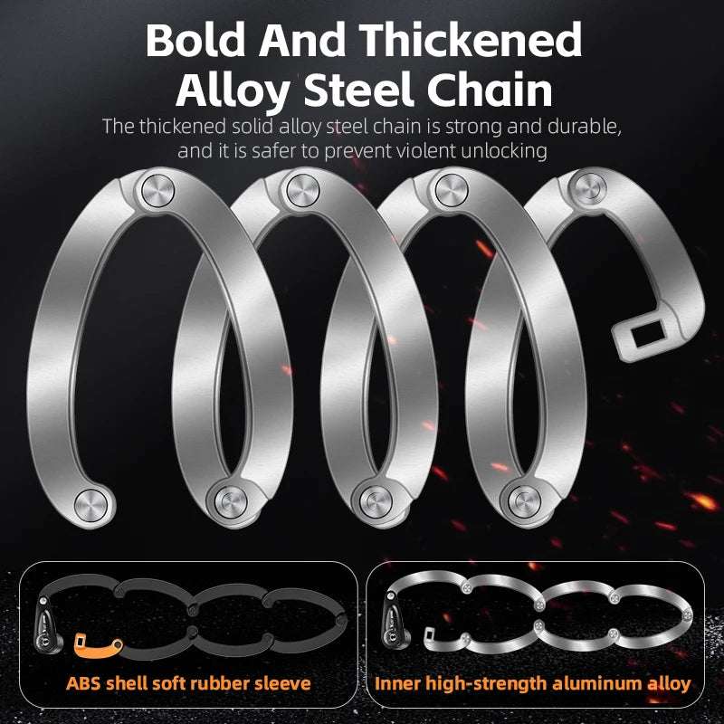WEST BIKING Foldable Bicycle Lock Anti-theft High Security MTB Road Bike Chain Cable Padlock Durable Portable Cycling Accessory