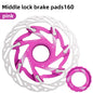 VXM Road Bicycle Center lock Disc Brake Rotor Pads CNC Lighweight Aluminum Alloy MTB Bike Rotors 140mm 160mm Cycling Discs Parts 160mm Pink