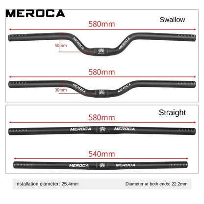 Mountain Bike Handlebar Straight/Swallow Aluminum Alloy Bicycle Riser Handlebar 25.4X540/580mm Bicycle Parts Cycling Accessories