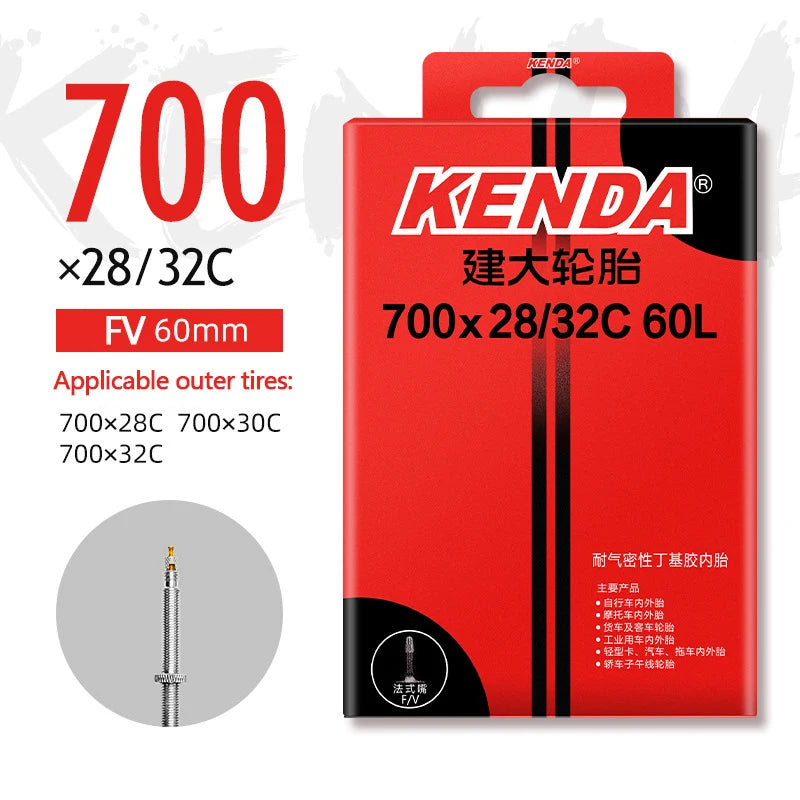 KENDA Bicycle Inner Tube 1PC 700C 23-25C 28-32C 35-43C Schrader Presta Butyl Rubber MTB Road Bike Tube Inner Tyre Bicycle Parts