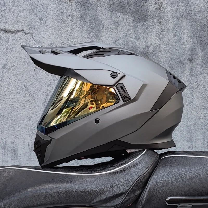 motorcycle helmet certified with brown lens, full face CASCO off-road motorcycle anti glare