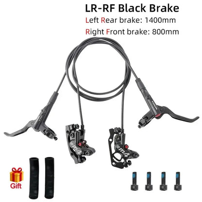 MEROCA 4-Piston MTB Hydraulic Brake Set With Silicone Protective Cover Front And Rear Brake 800mm/1400mm Bike Disc Brake For MTB