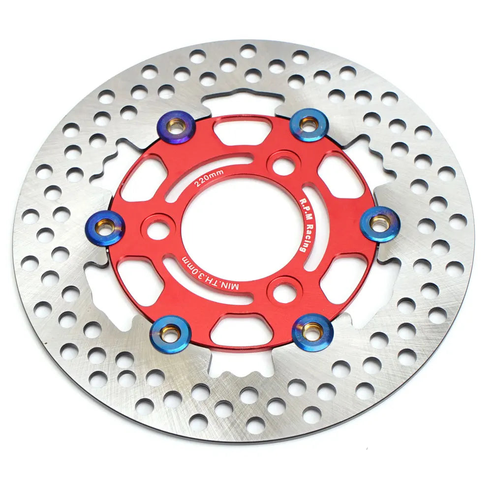 220mm RPM Motorcycle Brake Disc Floating Disk Rotor Brake Caliper Universal 3 Hole Front Rear Wheel For Yamaha Scooters Niu Red 220mm CHINA