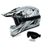 Off-Road Helmet DOT Certified - Motorcycle Motocross Helmet with Goggles, Removable Liner Silvery C China