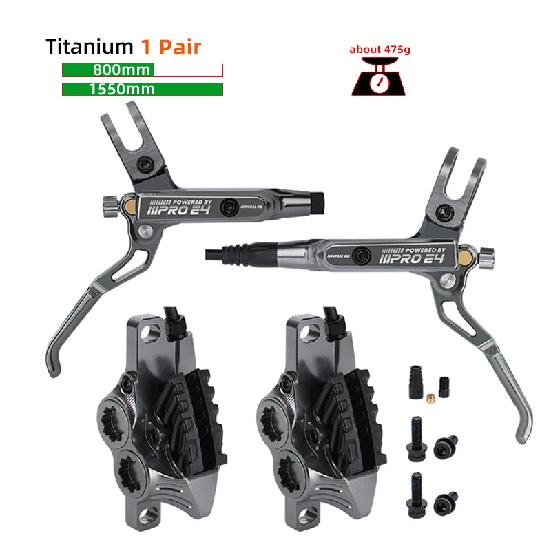 IIIPRO E4 Mountain Bike Hydraulic Brake 800/1550mm Front Rear Brake Cooling 4 Piston Oil Pressure AM DH E-bike MTB Disc Brake