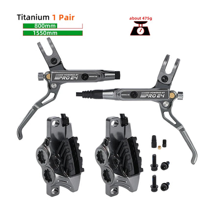 IIIPRO E4 Mountain Bike Hydraulic Brake 800/1550mm Front Rear Brake Cooling 4 Piston Oil Pressure AM DH E-bike MTB Disc Brake