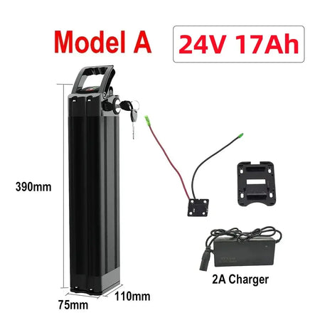 Silverfish E-Bike Battery 24V 36V 48V - 11Ah 15Ah 17Ah 20Ah Lithium-ion Pack for 250W-1000W Bafang Motor