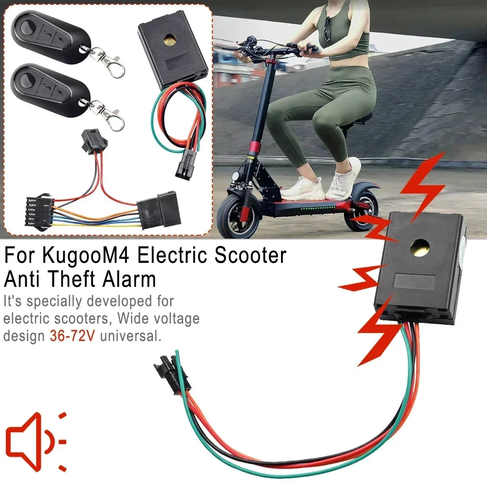 36V-72V Anti-Theft Bell Safety Alarm Remote Control E-Bike for Kugoo M4 Electric Scooter Anti-Theft Device Kit Replacement Parts