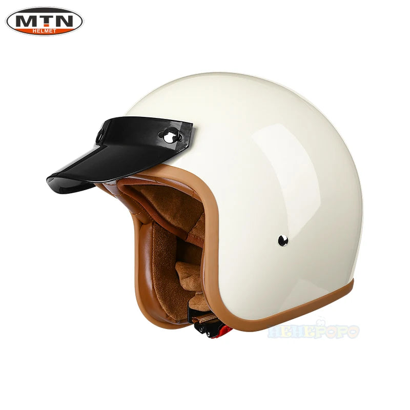 Newly Launched Vintage Motorcycle Helmet DOT Certified Synthetic Leather