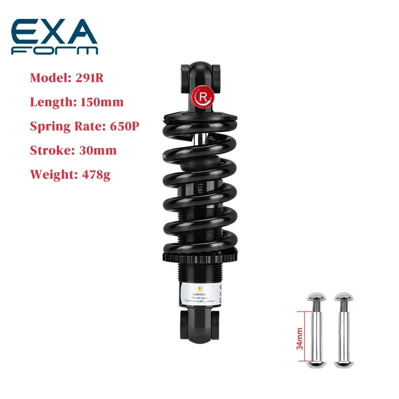 EXA FORM Hydraulic Spring Shock Absorbers 125/150/160/190MM 550/650 Pound Adjustable Damping Hydraulic Rear Shocks For MTB