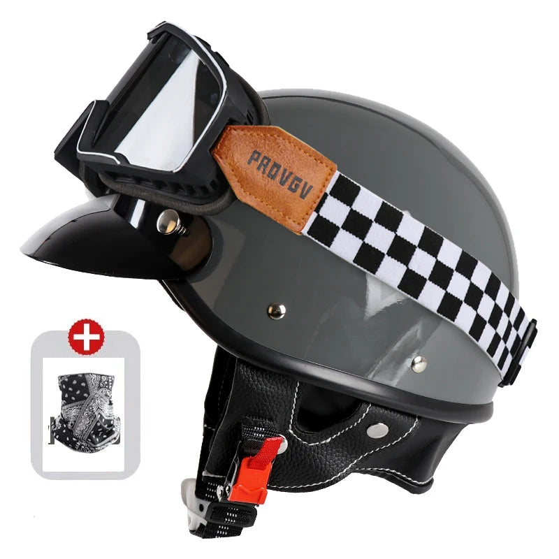 Japanese retro motorcycle half helmet cruise motorcycle helmet safety helmet Color 3 with 1 China