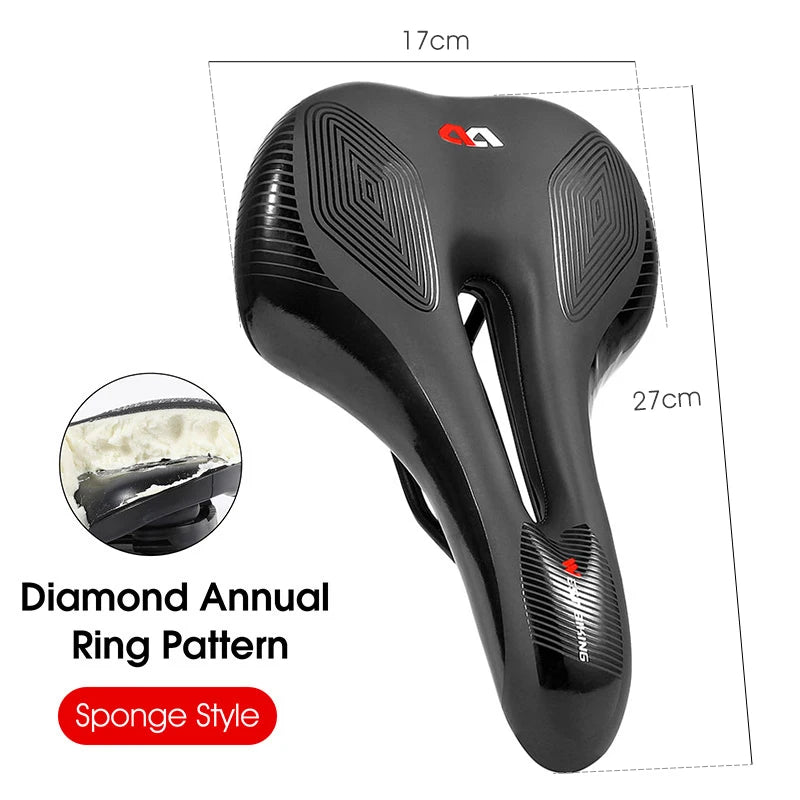 WEST BIKING MTB Bike Bicycle Saddle Rail Hollow Breathable Absorption Rainproof Soft Comfortable Sponge Casual Road Cycling Seat