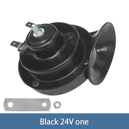 Modified Motorcycle 12V Snail Horn High-frequency Universal 300DB Horn Waterproof Car Electric Horn Black 24V