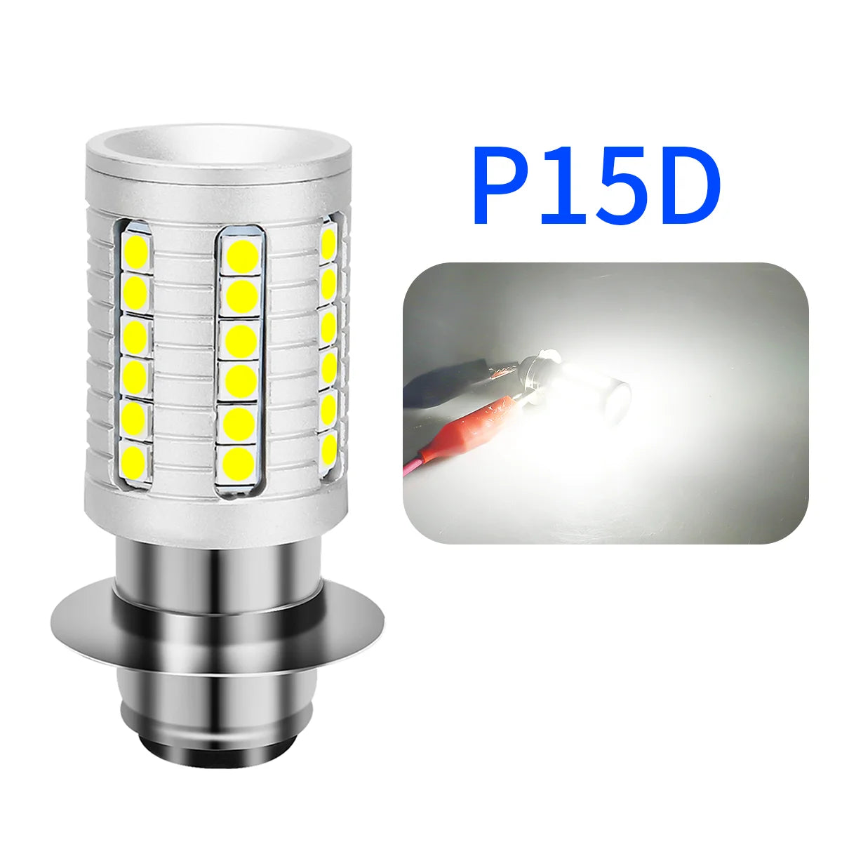 BA20D H6 P15D H4 HB2 9003 LED Bulb Motorcycle Headlight Bulbs Spotlights Hi Lo Foglight 12V White Super Bright Autobike Fog Lamp