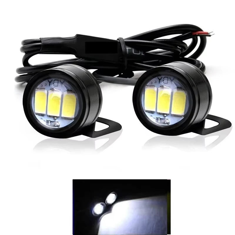 2X LED Motorcycle Light Moto Driving Light Strobe Blue Strobe Flashing Eagle Eye Light Accessories Headlight Fog Lamp 12V White