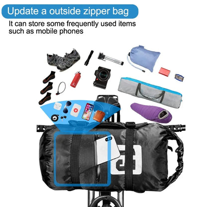 NEWBOLER NEW Bike Front Tube Bag Waterproof Bicycle Handlebar Basket Pack Cycling Front Frame Pannier Bicycle Accessories