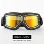Universal Motorcycle Vintage Goggles Leather Motorbike Scooter Biker Moto Glasses Goggles for Steampunk Helmet Goggles Dustproof Black-Color