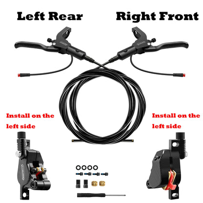 DYISLAND LD210 Electirc Scooter Hydraulic Disc Brake 2PIN Power Off E-Scooter Brake for Kukirin KUGOO Dualtron Kaabo Mantis Black-LRRF-LL
