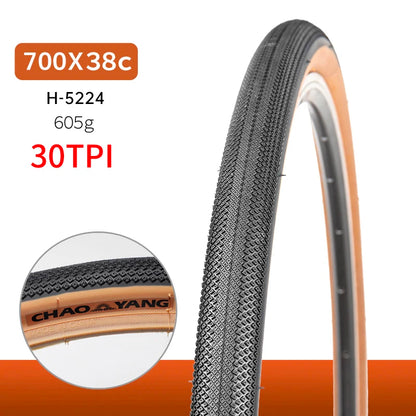 Chaoyang ARISUN bicycle tire 700C 700x25/28/35/40C road bike tires 60TPI anti puncture gravel cycling tyre wire type yellow edge CY 700x38C wire30TPI China