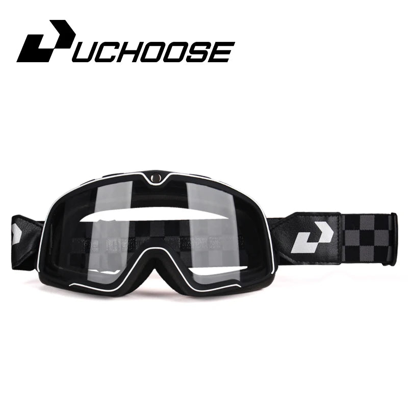 Retro Motorcycle Goggles Ski Glasses Sunglasses ATV Goggles Non-slip Belt AntiUV Cafe Racer Chopper Cycling Racing Free shipping