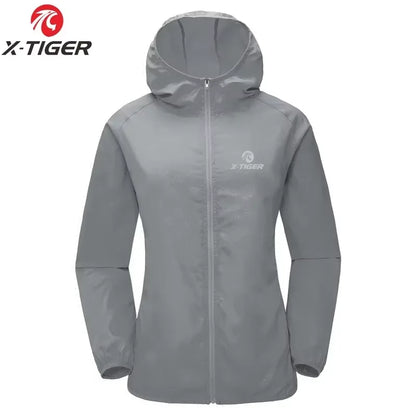 X-TIGER Windproof Reflective Cycling Jersey - Super Light Sunscreen Jacket for MTB and Hiking