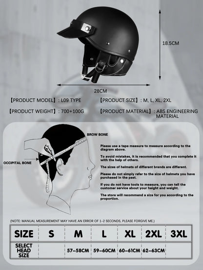Japanese retro motorcycle half helmet cruise motorcycle helmet safety helmet