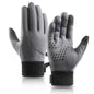 Waterproof Cycling Gloves Winter Touch Screen Bicycle Gloves Outdoor Scooter Windproof Riding Motorcycle Ski Warm Bike Gloves B-Gray