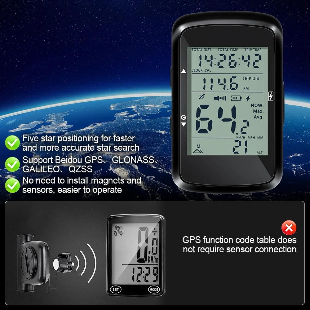 Waterproof NEWBOLER Bicycle Speedometer Screen Displaying Real-Time Speed
