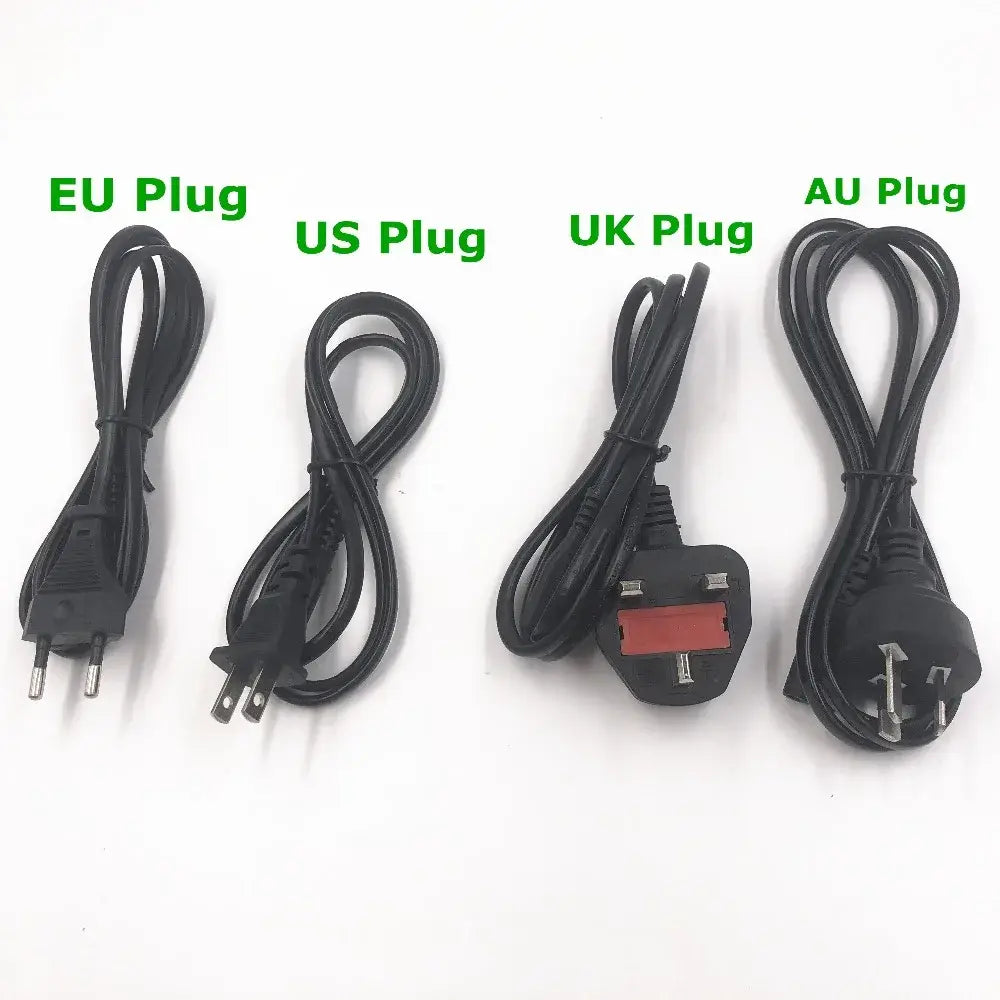 EU Plug, US Plug, UK Plug, AU Plug - Different power plugs for global use