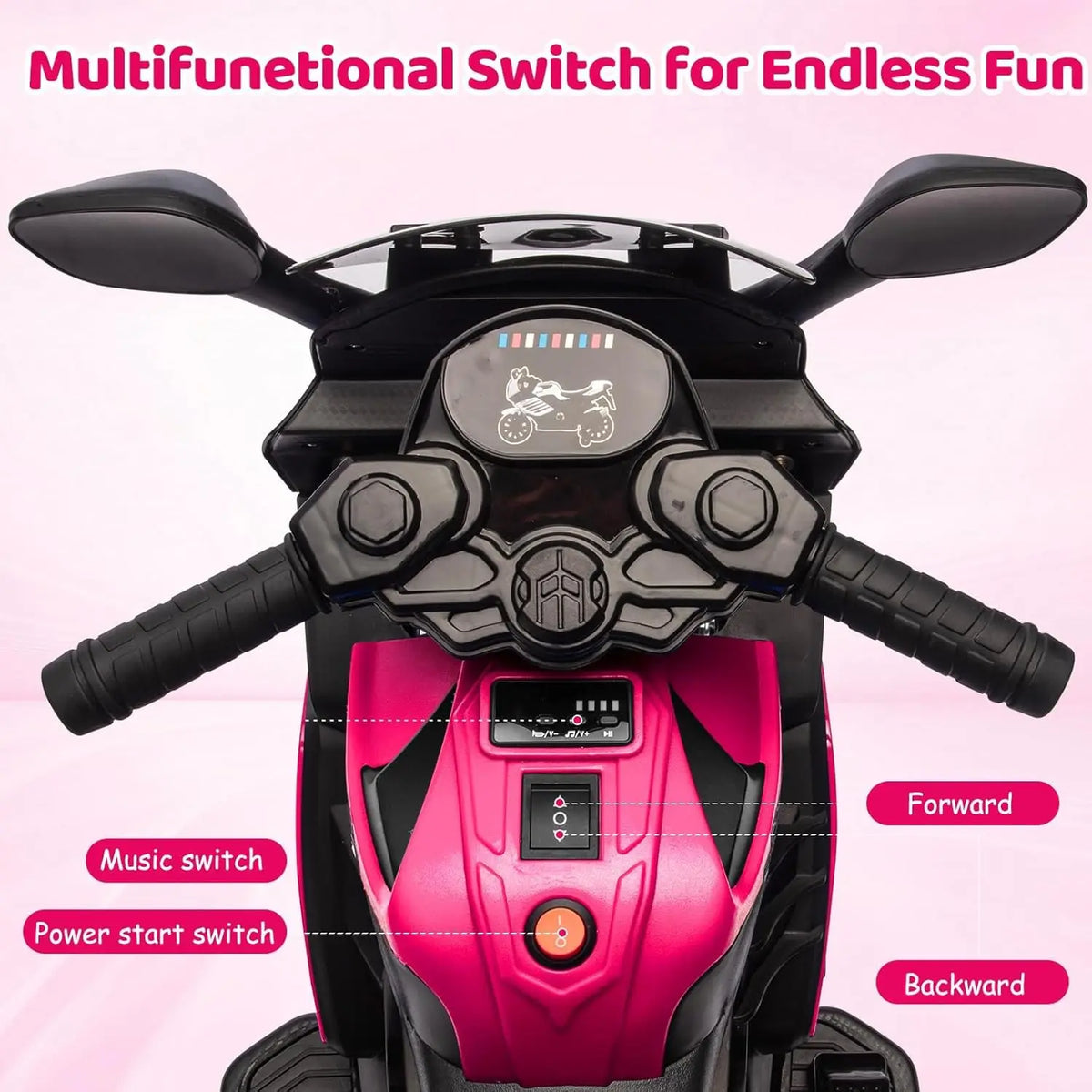 steering handlebar with horn and music control buttons