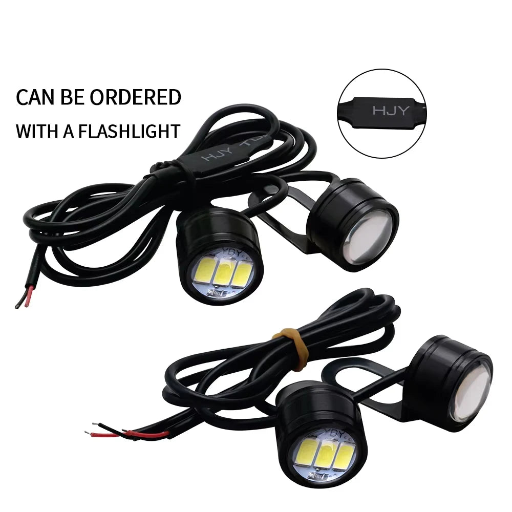 2X LED Motorcycle Light Moto Driving Light Strobe Blue Strobe Flashing Eagle Eye Light Accessories Headlight Fog Lamp 12V White