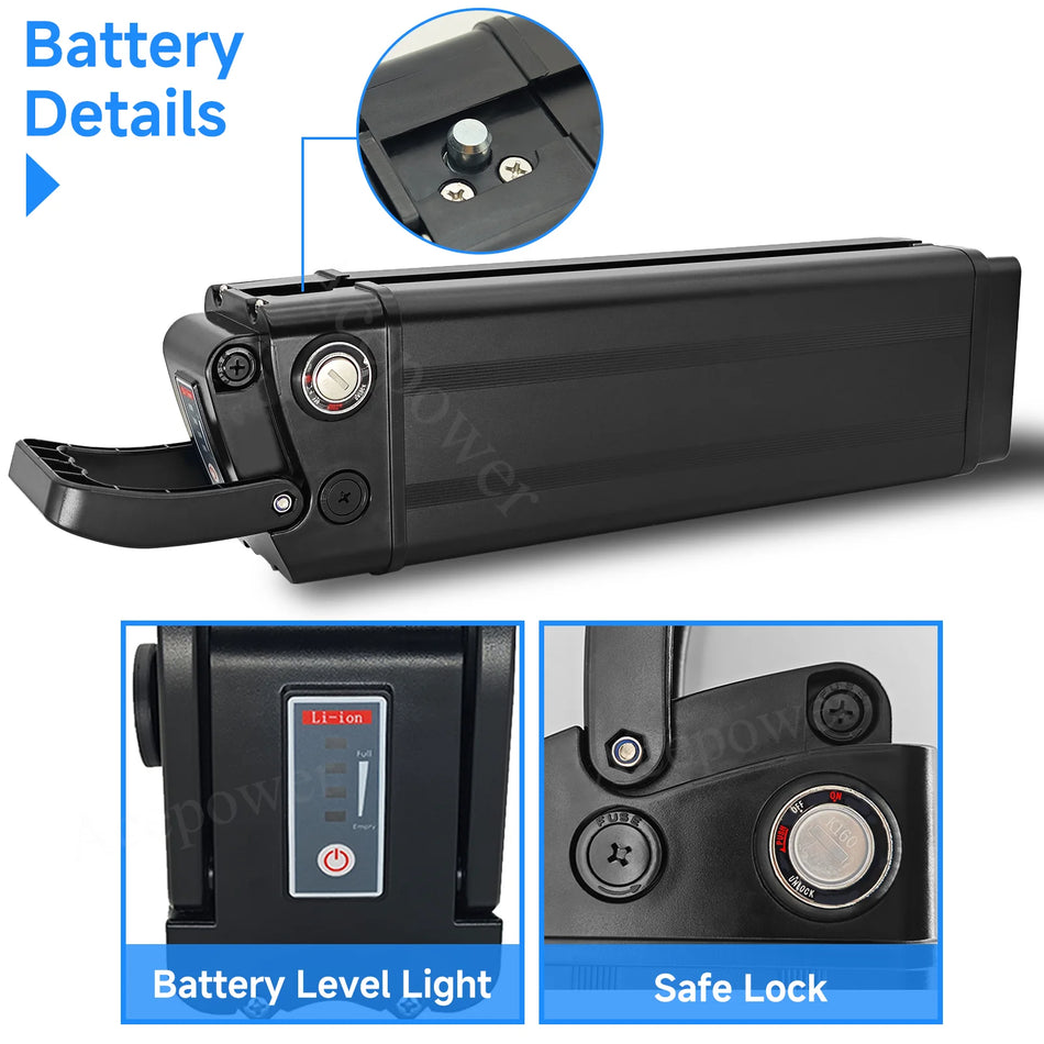 48V Replacement E-Bike Battery for Heybike Mars 1.0 & Ranger – 13Ah / 15.6Ah / 20Ah Lithium-Ion