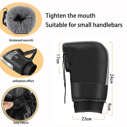 Electric Motorcycle Handlebar Cover Winter Warm Waterproof Male and Female Windshield Padded Thickened Cotton Handle Cover