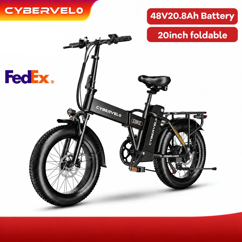 Cybervelo EK4 20 inch fat tire electric bike side view