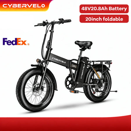 Cybervelo EK4 20 inch fat tire electric bike side view