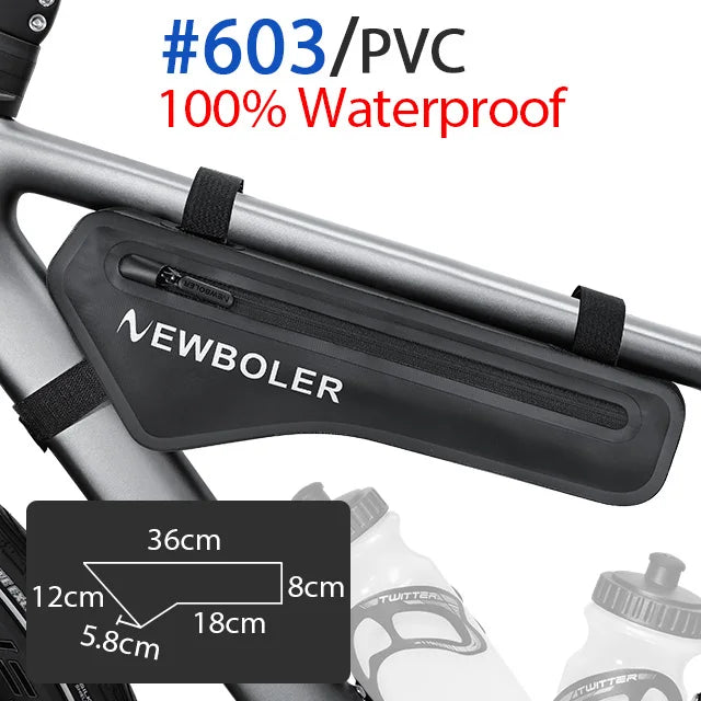 NEWBOLER Bicycle Triangle Bag Bike Frame Front Tube Bag Waterproof Cycling Bag Battery Pannier Packing Pouch Accessories BAG603
