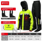 Motowolf Motorcycle Rain Coat Waterproof Motorcyclist Raincoat Men Women Outdoor Biker Rain Suits with LED Waring Light Yellow