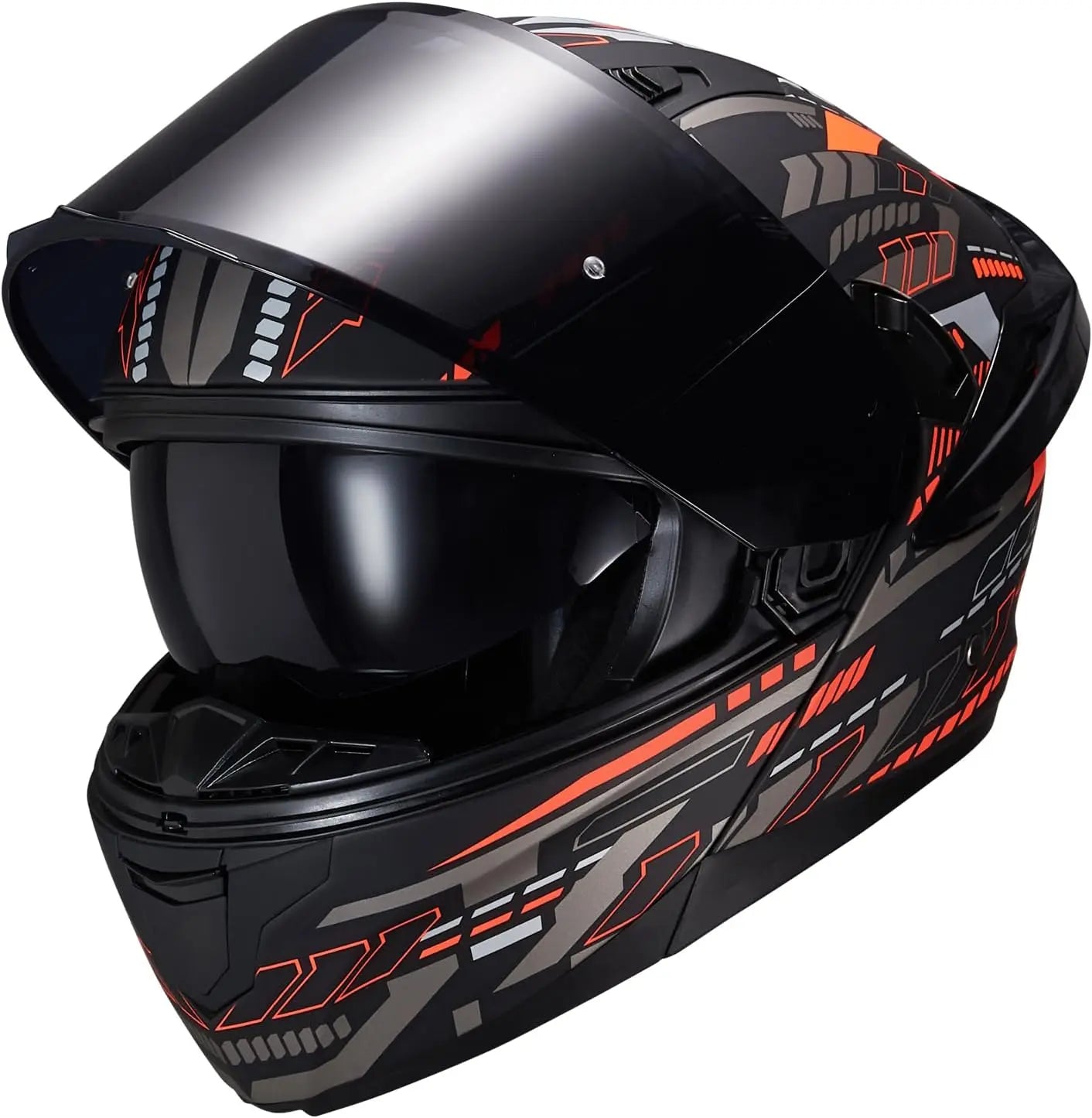 Motorcycle Helmet Dual Visor Flip Up Full Face Helmets SJ-809 DOT Approved for Adults Men Women