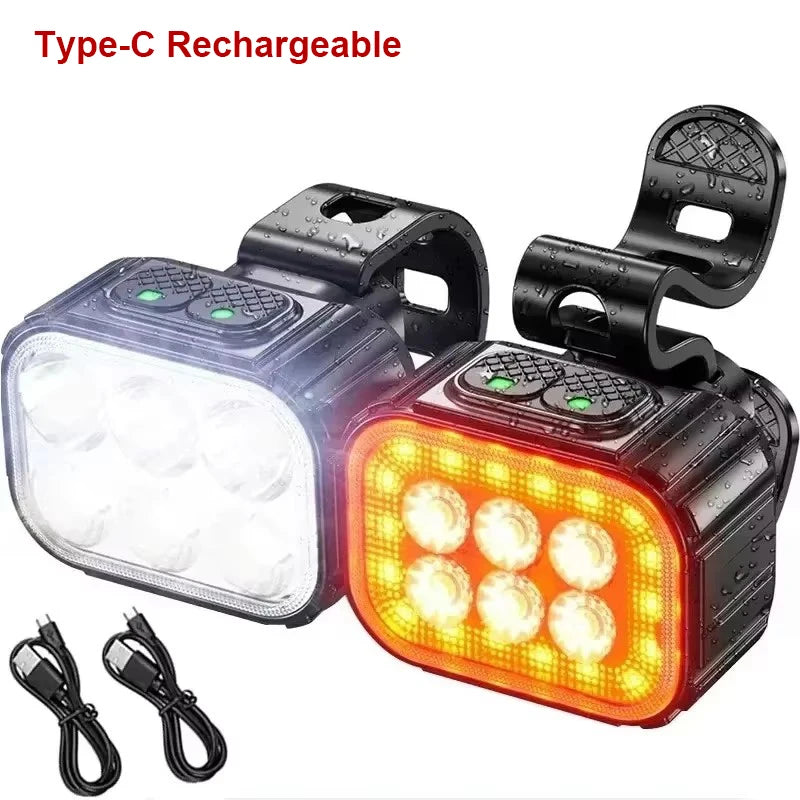 BUCKLOS Bike Light Set Front and Rear Lights Led Bicycle Lamp USB Rechargeable Cycling Flashlight for Road MTB Bicycle Lantern